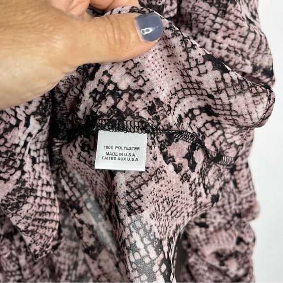 MISA NWT Kesara Blouse in Snake Skin Print With Ruched Long Sleeve Size XS. - Picture 13 of 13